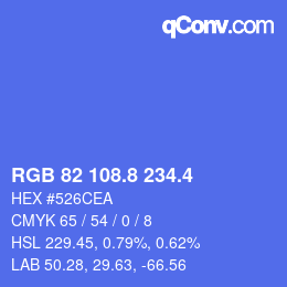 カラーコード: RGB 82 108.8 234.4 | qconv.com