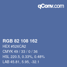 Color code: RGB 82 108 162 | qconv.com