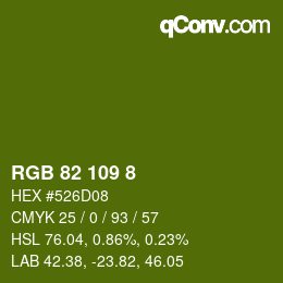 Color code: RGB 82 109 8 | qconv.com