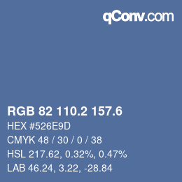 カラーコード: RGB 82 110.2 157.6 | qconv.com