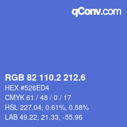 カラーコード: RGB 82 110.2 212.6 | qconv.com