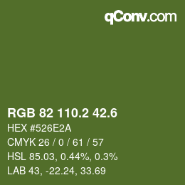 カラーコード: RGB 82 110.2 42.6 | qconv.com