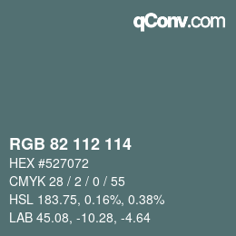 颜色代码: RGB 82 112 114 | qconv.com