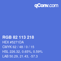 Color code: RGB 82 113 218 | qconv.com
