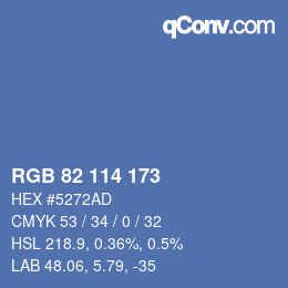 Color code: RGB 82 114 173 | qconv.com