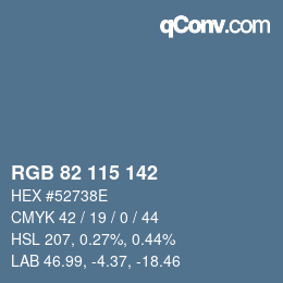 Color code: RGB 82 115 142 | qconv.com