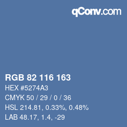 Farbcode: RGB 82 116 163 | qconv.com