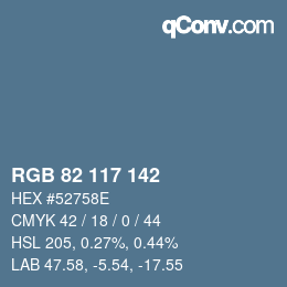 Código de color: RGB 82 117 142 | qconv.com