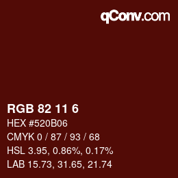 Color code: RGB 82 11 6 | qconv.com