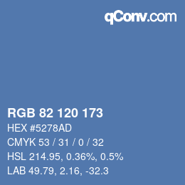 Color code: RGB 82 120 173 | qconv.com