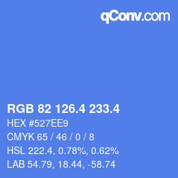 カラーコード: RGB 82 126.4 233.4 | qconv.com