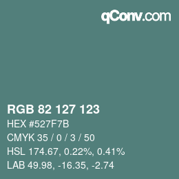 Color code: RGB 82 127 123 | qconv.com