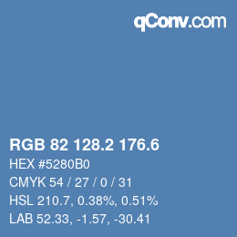 カラーコード: RGB 82 128.2 176.6 | qconv.com