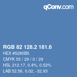 カラーコード: RGB 82 128.2 181.6 | qconv.com