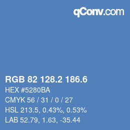 カラーコード: RGB 82 128.2 186.6 | qconv.com