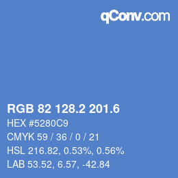 カラーコード: RGB 82 128.2 201.6 | qconv.com