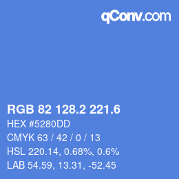 カラーコード: RGB 82 128.2 221.6 | qconv.com