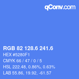 カラーコード: RGB 82 128.6 241.6 | qconv.com