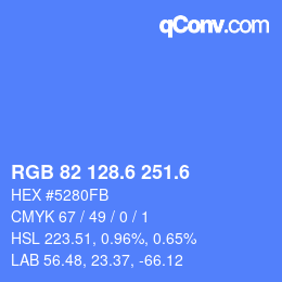 カラーコード: RGB 82 128.6 251.6 | qconv.com