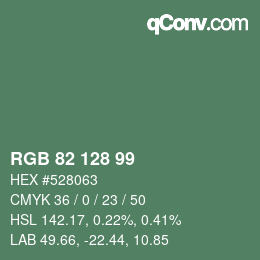 颜色代码: RGB 82 128 99 | qconv.com
