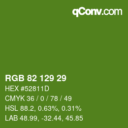 Color code: RGB 82 129 29 | qconv.com