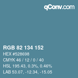 Color code: RGB 82 134 152 | qconv.com