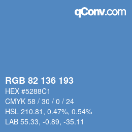 Color code: RGB 82 136 193 | qconv.com