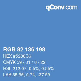 Color code: RGB 82 136 198 | qconv.com
