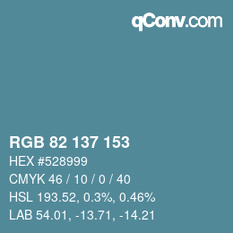 Color code: RGB 82 137 153 | qconv.com