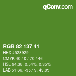 Farbcode: RGB 82 137 41 | qconv.com