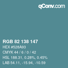 Código de color: RGB 82 138 147 | qconv.com