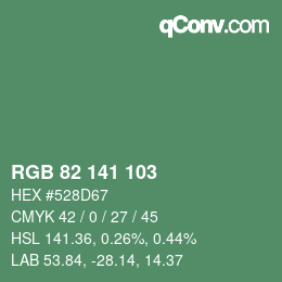 Color code: RGB 82 141 103 | qconv.com