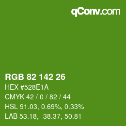 Color code: RGB 82 142 26 | qconv.com