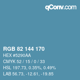 Código de color: RGB 82 144 170 | qconv.com