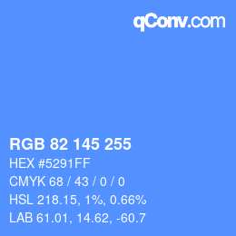 Color code: RGB 82 145 255 | qconv.com