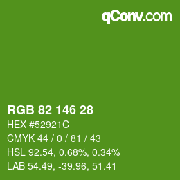 Color code: RGB 82 146 28 | qconv.com