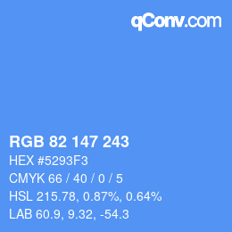 Color code: RGB 82 147 243 | qconv.com