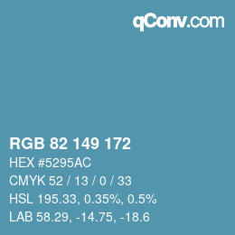 Color code: RGB 82 149 172 | qconv.com