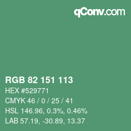 Color code: RGB 82 151 113 | qconv.com