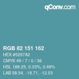 Color code: RGB 82 151 162 | qconv.com