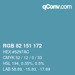 Color code: RGB 82 151 172 | qconv.com
