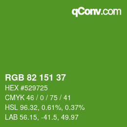Color code: RGB 82 151 37 | qconv.com