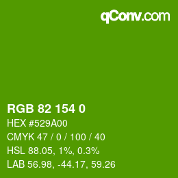 カラーコード: RGB 82 154 0 | qconv.com