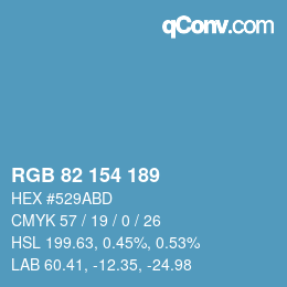 Color code: RGB 82 154 189 | qconv.com