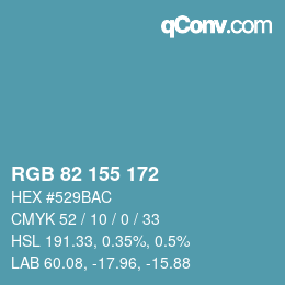 Color code: RGB 82 155 172 | qconv.com