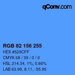 Color code: RGB 82 156 255 | qconv.com