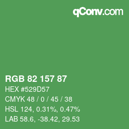 Color code: RGB 82 157 87 | qconv.com