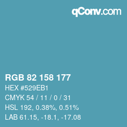 カラーコード: RGB 82 158 177 | qconv.com