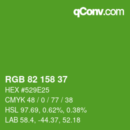 Color code: RGB 82 158 37 | qconv.com