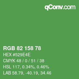 Farbcode: RGB 82 158 78 | qconv.com